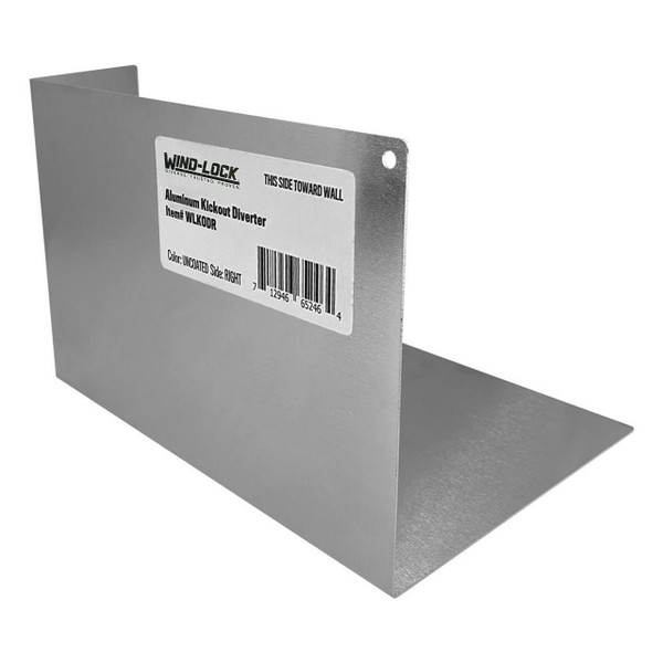 Wind-lock Aluminum Kickout Diverters, Uncoated, Right 
