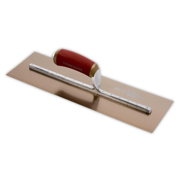 MARSHALLTOWN Marshalltown Golden Stainless-Steel Permashape Trowel, 16in x 5in w/ DuraSoft Handle 