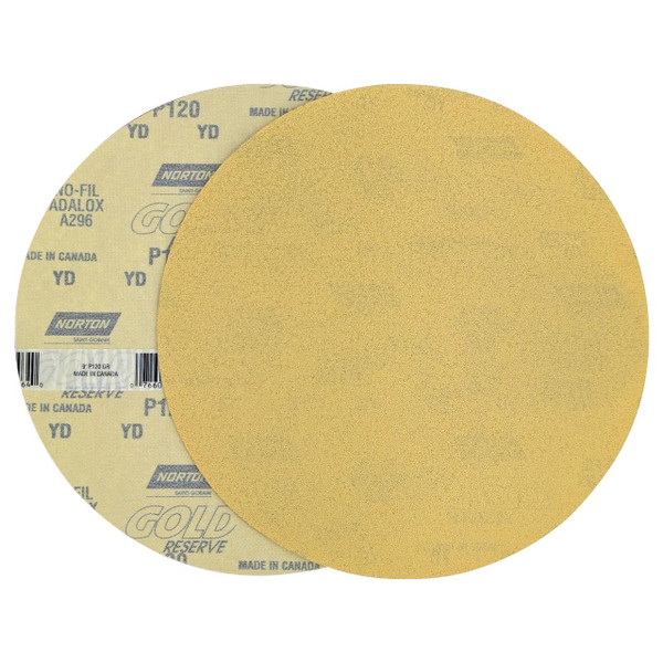 NORTON Norton 9in Hook & Loop Sanding Discs, 180 Grit, 15pk 