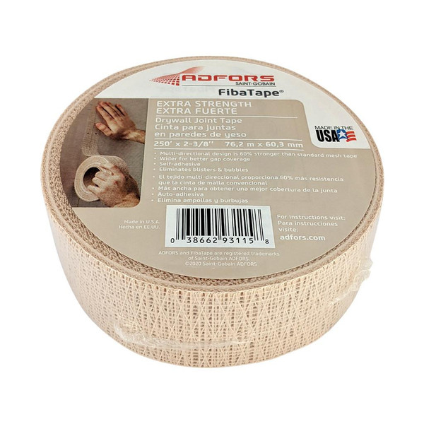 SAINTGOBAIN Saint-Gobain FibaTape Extra Strength Drywall Mesh Tape, 2-3/8in x 250ft, Beige 
