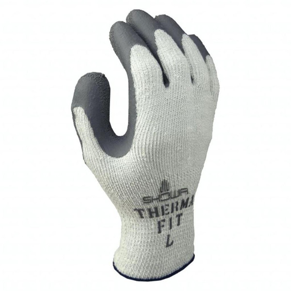 ATLAS GLOVES Atlas ThermaFit Glove w/ Gray Latex Dip Palm, Large 