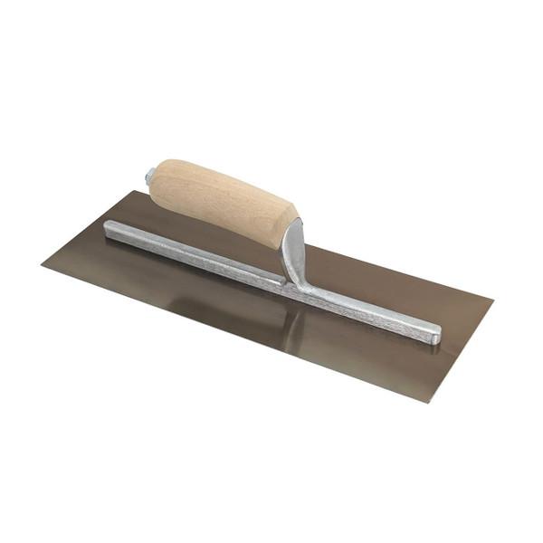KRAFT TOOL Kraft Tool Curry Style Trowel, Wood Handle, 5in x 13in 