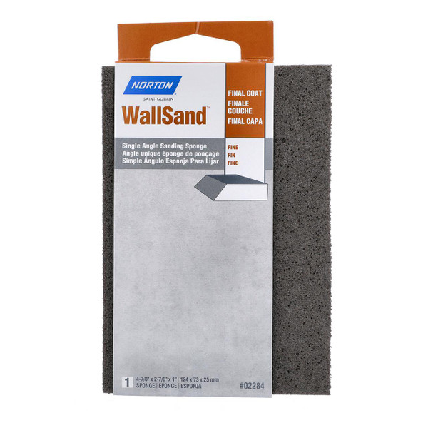 NORTON Norton WallSand Single Angle Sanding Sponge, Medium, 4-7/8in x 2-7/8in x 1in 
