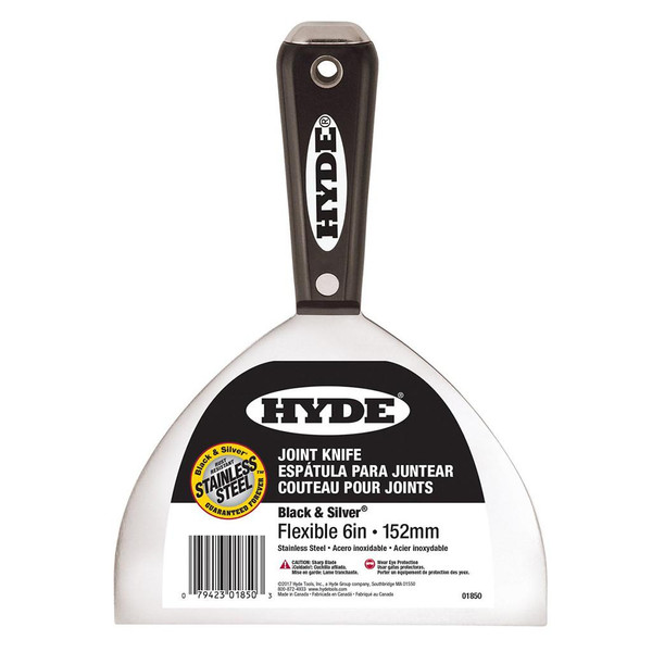 HYDE TOOLS Hyde Black & Silver Stainless-Steel Hammerhead Flex Joint Knife, 6in 