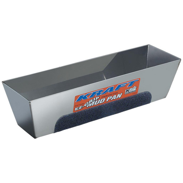 KRAFT TOOL Kraft Tool EZ-Grip Stainless-Steel Mud Pan, 12in  