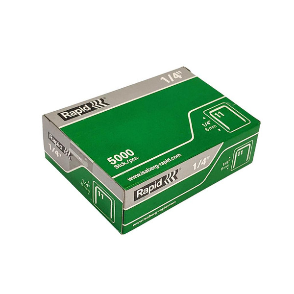RAPID HAMMER Rapid 1/4 Staples for R11 Hammer Tacker, 5k/bx  
