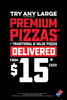 $15 Pizza Delivered Picket Sign