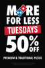 More For Less Tuesdays Picket Sign