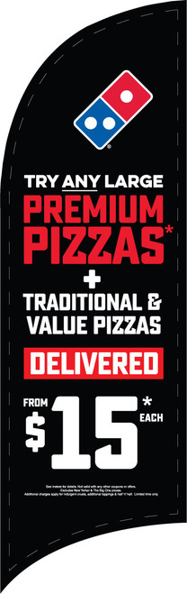 $15 Pizzas Delivered Feather Flag