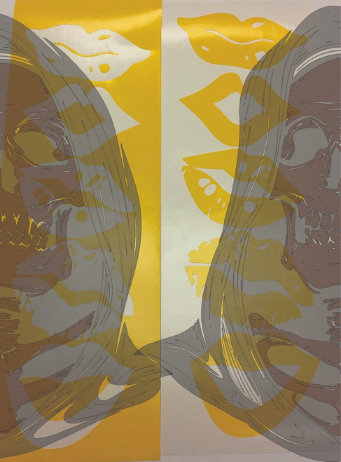 Picture shows both versions of the weeded stencil. Two sheets are sent with each order.