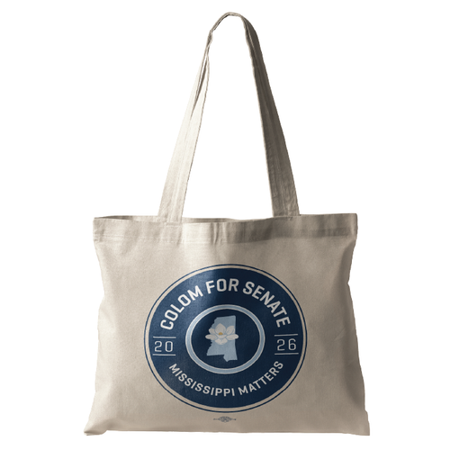 Colom For Senate - Round (Natural Canvas Tote)