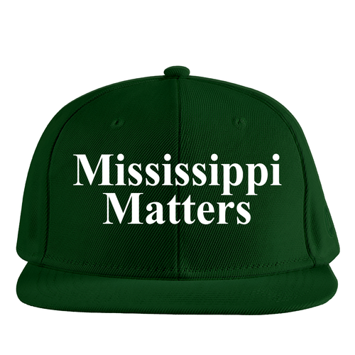 Mississippi Matters - White (Green Baseball Cap)