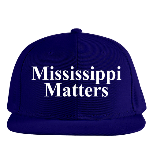 Mississippi Matters - White (Navy Blue Baseball Cap)