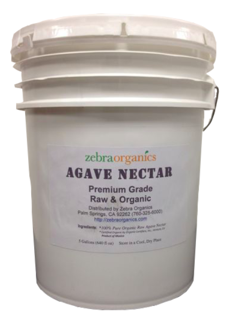 Agave Nectar, Premium, Raw, Organic, 5 gal (640 fl oz) - Zebra Organics