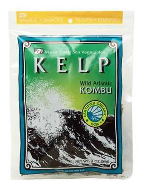 Kelp Whole Leaf, Organic Wild Atlantic Kombu, 2 oz - Maine Coast