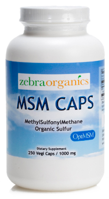 MSM Caps, 250 vegi caps (1000 mg), Zebra Organics