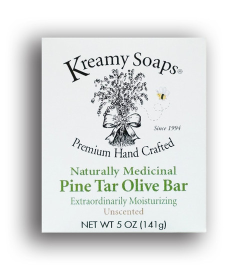 Pine Tar Olive Bar Soap, 5 oz (141g) by Kreamy Soaps