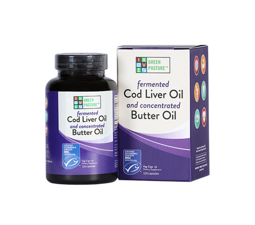 Fermented Cod Liver Oil & Concentrated Butter Oil Blend, 120 capsules - Green Pasture