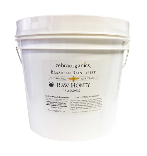 Honey, Organic Brazilian Rainforest, 11 lb bucket - Zebra Organics