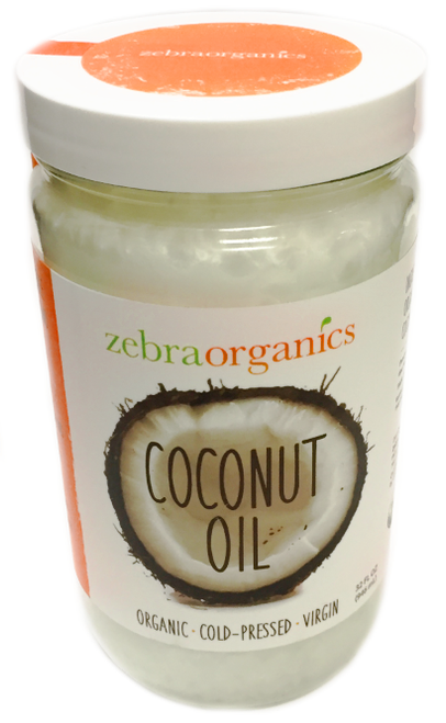 Organic Virgin Raw Coconut Oil, 32 oz glass jar - Zebra Organics