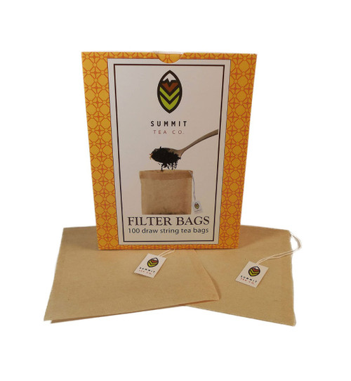 Tea Bags, Unbleached Paper, Draw String, 100 Ct  - Summit Tea Co.