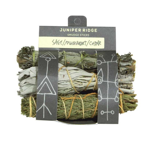 Smudge Sticks, Sage, Mugwort, Cedar, 3 pack - Juniper Ridge