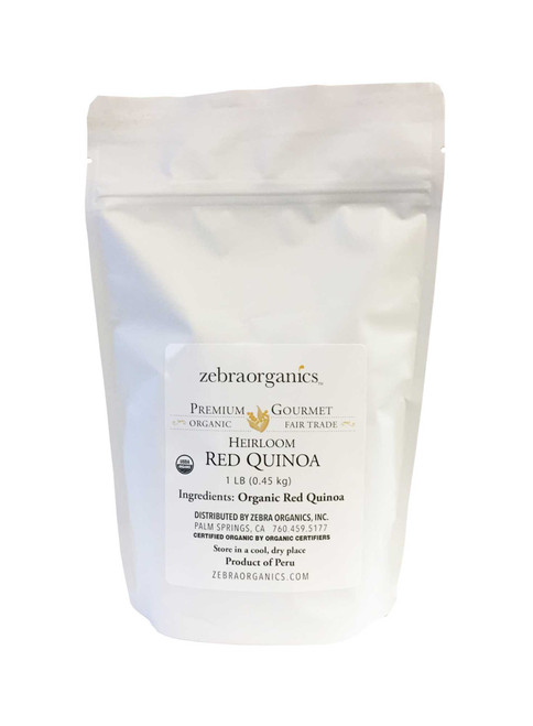 Quinoa, Red, Organic, Heirloom Premium Gourmet, 1 lb (454 g) - Zebra Organics
