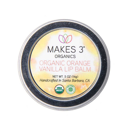 Lip Balm, Tin, Organic Orange Vanilla, .5oz - Makes 3