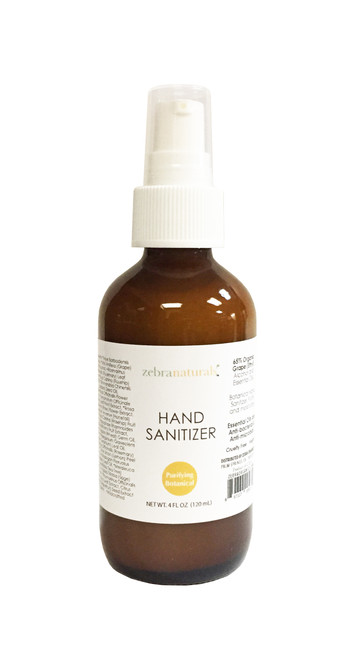 Hand Sanitizer Gel Purifying Botanical, 4 fl oz (120 mL) - Zebra Naturals