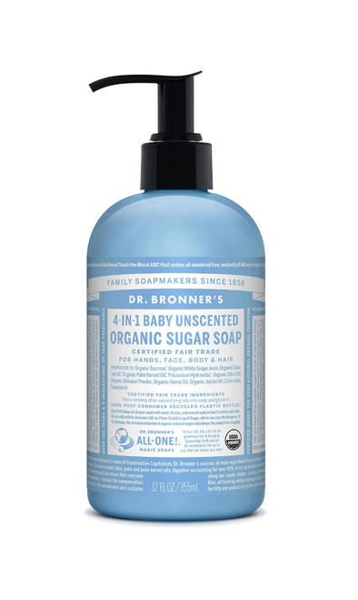 Organic Pump Liquid Soap, Baby-Unscented, 12 fl oz - Dr. Bronner's