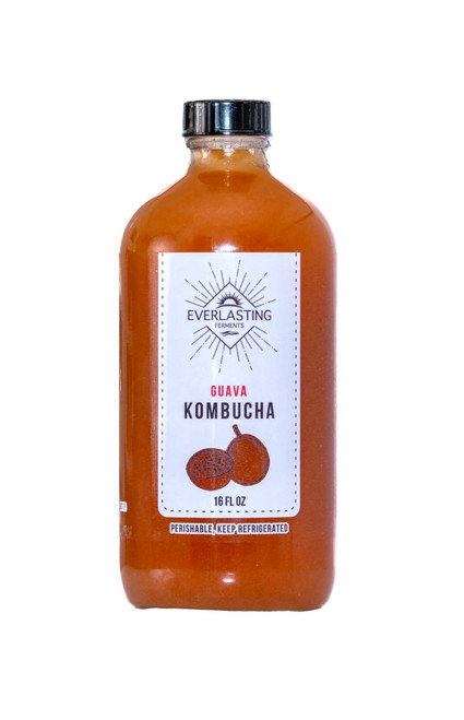 Kombucha, Guava, 16 fl oz - Everlasting Ferments