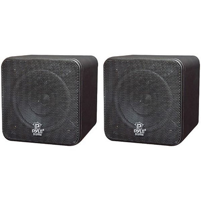 Pyle Home PCB4BK 4" 200-Watt Mini-Cube Bookshelf Speakers (Black) R810-PYLPCB4BK