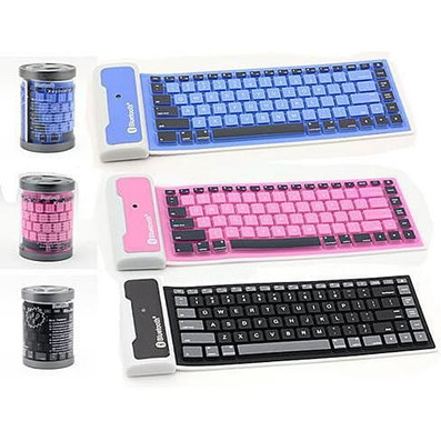 Color: Black - Type Out Of A Box With Flexible Silicone Bluetooth Keyboard K290-1223284472