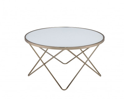 34" X 34" X 18" Frosted Glass Champagne Coffee Table N270-286256