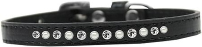 Pearl and Clear Crystal Size 14 Black Puppy Ice Cream Collar S508-612-04 BK-14