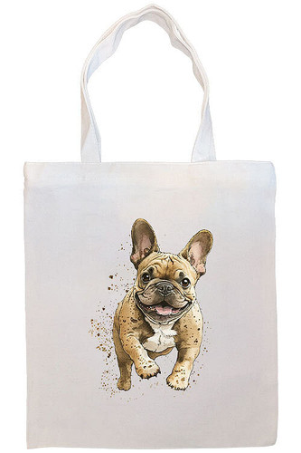 Frenchie Canvas Tote Bag Style4 S528-Tote-FCH-ST4