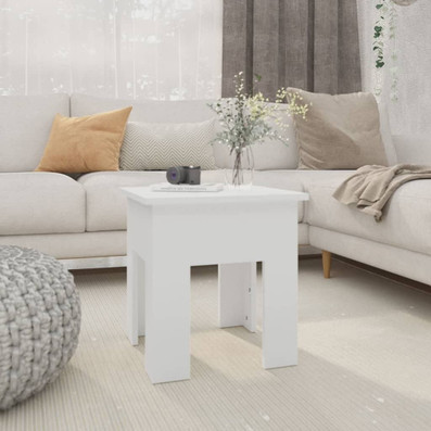 vidaXL Coffee Table White 15.7"x15.7"x16.5" Engineered Wood A949-810244