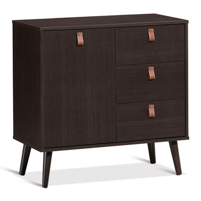 3-drawer Sideboard Storage Display Cabinet-Brown - Color: Brown D681-HW63194BN