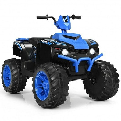 12V Kids Ride on ATV with LED Lights and Treaded Tires and LED lights-Navy - Color: Navy D681-TY327798NY