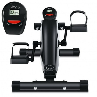 Portable Under Desk Bike Pedal Exerciser with Adjustable Magnetic Resistance - Color: Black D681-SP37617