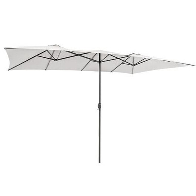 15 Feet Double-Sized Patio Umbrella with Crank Handle and Vented Tops-Beige - Color: Beige D681-NP11129BE 15 Feet Double-Sized Patio Umbrella with Crank Handle and Vented Tops-Beige - Color: Beige D681-NP11129BE