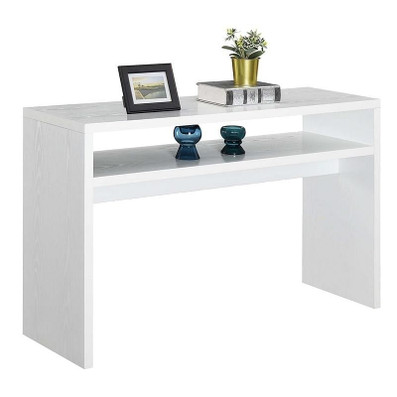 Modern FarmHome White Sofa Table Console Table with Bottom Shelf Q280-BFCT7582
