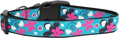 Aqua Love Nylon Dog Collar Medium Narrow S528-125-057 MDN