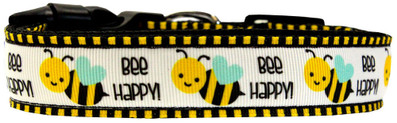 Bee Happy Nylon Dog Collar Large S528-125-304 LG