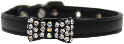 Bow-dacious Crystal Dog Collar Black Size 10 S528-506-1 BK10