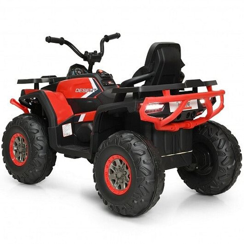 12 V Kids Electric 4-Wheeler ATV Quad with MP3 and LED Lights-Red - Color: Red D681-TY327802RE+