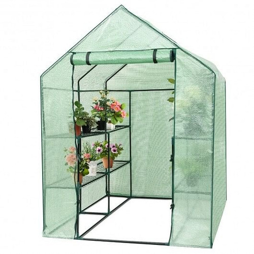 8 shelves Mini Walk In Greenhouse Outdoor Gardening Plant Green House B593-GT2552