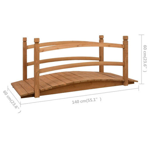 vidaXL Garden Bridge 55.1"x23.6"x23.6" Solid Firwood A949-313890