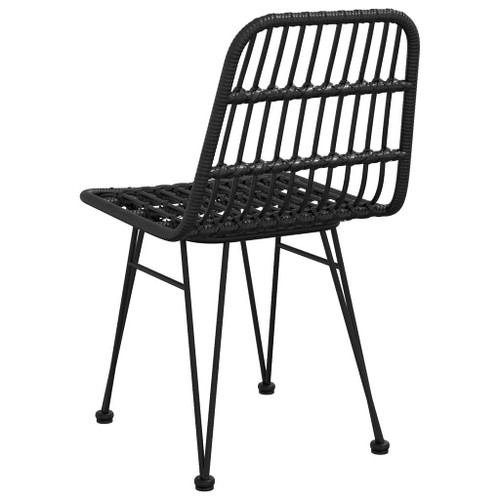 vidaXL Patio Chairs 2 pcs Black 18.9"x24.4"x33.1" PE Rattan A949-319429