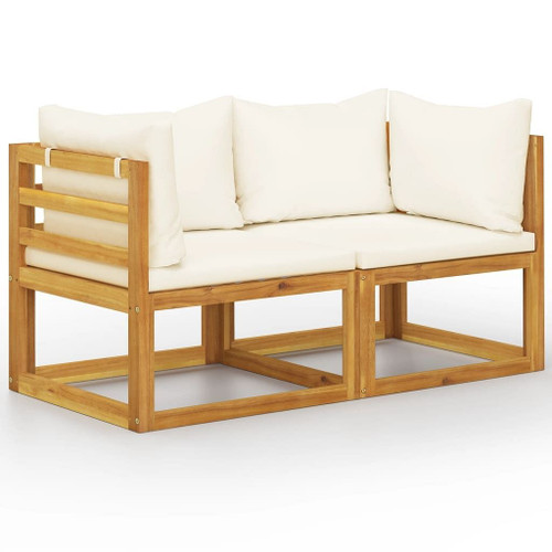 vidaXL 2-seater Patio Bench with Cream White Cushions A949-3068852